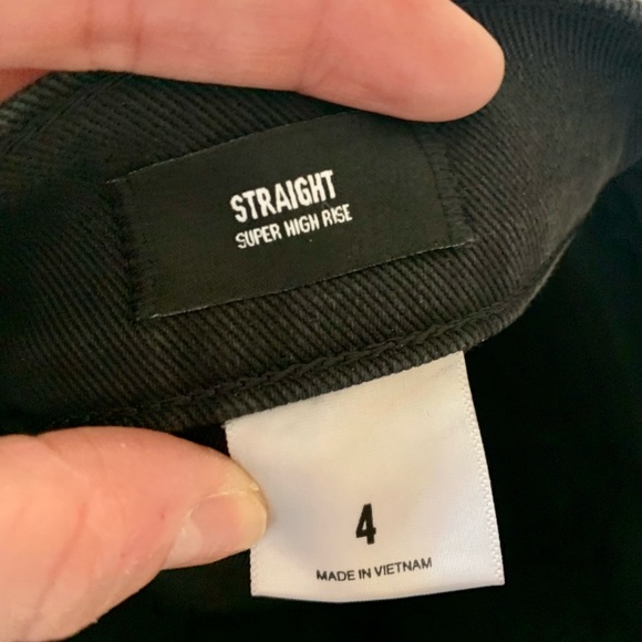 Express Super High Rise Straight Denim - Picture 2 of 4